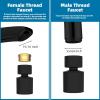 imageHibbent NSFANSICAN 61 Certified Faucet Aerator CUPC Certification 360 Twist Kitchen Sink Aerator Dualfunction Sink Sprayer Attachment Faucet Replacement Part 5564 Female Thread ChromeMatte Black
