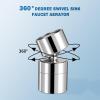 imageHibbent NSFANSICAN 61 Certified Faucet Aerator CUPC Certification 360 Twist Kitchen Sink Aerator Dualfunction Sink Sprayer Attachment Faucet Replacement Part 5564 Female Thread ChromeSilver