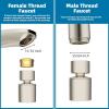 imageHibbent NSFANSICAN 61 Certified Faucet Aerator CUPC Certification 360 Twist Kitchen Sink Aerator Dualfunction Sink Sprayer Attachment Faucet Replacement Part 5564 Female Thread ChromeBrushed Nickel