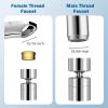 imageHibbent NSFANSICAN 61 Certified Faucet Aerator CUPC Certification 360 Twist Kitchen Sink Aerator Dualfunction Sink Sprayer Attachment Faucet Replacement Part 5564 Female Thread ChromeSilver