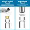 imageHibbent NSFANSICAN 61 Certified Faucet Aerator CUPC Certification 360 Twist Kitchen Sink Aerator Dualfunction Sink Sprayer Attachment Faucet Replacement Part 5564 Female Thread ChromeChrome