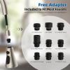 imageHibbent Pull Down Kitchen Faucet Head Replacement 3Function Kitchen Sink Spray Nozzle with 15 Adapters Compatible with Moen American Standard Delta Kohler Faucets Chrome Shiny SilverBrushed Nickel