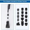 imageHibbent Pull Down Kitchen Faucet Head Replacement 3Function Kitchen Sink Spray Nozzle with 15 Adapters Compatible with Moen American Standard Delta Kohler Faucets Chrome Shiny SilverOil Rubbed Bronze