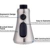 imageHibbent Pull Down Kitchen Faucet Head Replacement 3Function Kitchen Sink Spray Nozzle with 15 Adapters Compatible with Moen American Standard Delta Kohler Faucets Chrome Shiny SilverBrushed Nickel