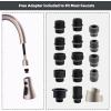 imageHibbent Pull Down Kitchen Faucet Head Replacement 3Function Kitchen Sink Spray Nozzle with 15 Adapters Compatible with Moen American Standard Delta Kohler Faucets Chrome Shiny SilverBrushed Nickel