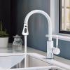imageHibbent Pull Down Kitchen Faucet Head Replacement 3Function Kitchen Sink Spray Nozzle with 15 Adapters Compatible with Moen American Standard Delta Kohler Faucets Chrome Shiny SilverWhite