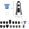 imageHibbent Pull Down Kitchen Faucet Head Replacement 3Function Kitchen Sink Spray Nozzle with 15 Adapters Compatible with Moen American Standard Delta Kohler Faucets Chrome Shiny SilverChrome