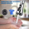 imageHibbent Pull Down Kitchen Faucet Head Replacement 3Function Kitchen Sink Spray Nozzle with 15 Adapters Compatible with Moen American Standard Delta Kohler Faucets Chrome Shiny SilverChrome