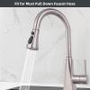 imageHibbent Pull Down Kitchen Faucet Head Replacement 3Function Kitchen Sink Spray Nozzle with 15 Adapters Compatible with Moen American Standard Delta Kohler Faucets Chrome Shiny SilverBrushed Nickel