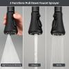 imageHibbent Pull Down Kitchen Faucet Head Replacement 3Function Kitchen Sink Spray Nozzle with 15 Adapters Compatible with Moen American Standard Delta Kohler Faucets Chrome Shiny SilverMatte Black