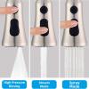 imageHibbent Pull Down Kitchen Faucet Head Replacement 3Function Kitchen Sink Spray Nozzle with 15 Adapters Compatible with Moen American Standard Delta Kohler Faucets Chrome Shiny SilverBrushed Nickel