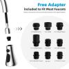 imageHibbent Pull Down Kitchen Faucet Head Replacement 3Function Kitchen Sink Spray Nozzle with 15 Adapters Compatible with Moen American Standard Delta Kohler Faucets Chrome Shiny SilverChrome