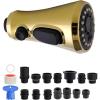 imageHibbent Pull Down Kitchen Faucet Head Replacement 3Function Kitchen Sink Spray Nozzle with 15 Adapters Compatible with Moen American Standard Delta Kohler Faucets Chrome Shiny SilverPolished Brass