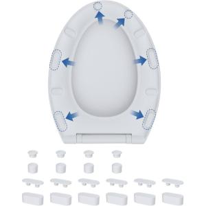 imageHibbent 10 Pieces Toilet Seat Bumpers Universal Buffer Toilet Lid Rubber Bumpers Each One with 2 Thickness TPE Pads2 Heights Strong Adhesive Bidet Bumpers Used for Home Hotel HospitalWhite