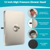 imageHibbent 5 Spray Modes Shower Head 13 High Pressure Rain Shower Head Large Rainfall Showerhead for Bathroom High Flow Waterfall Fixed Showerheads with Adjustable Swivel Ball Joint ChromeBrushed Nickel