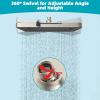 imageHibbent 5 Spray Modes Shower Head 13 High Pressure Rain Shower Head Large Rainfall Showerhead for Bathroom High Flow Waterfall Fixed Showerheads with Adjustable Swivel Ball Joint ChromeBrushed Nickel