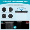 imageHibbent 5 Spray Modes Shower Head 13 High Pressure Rain Shower Head Large Rainfall Showerhead for Bathroom High Flow Waterfall Fixed Showerheads with Adjustable Swivel Ball Joint ChromeMatte Black