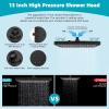 imageHibbent 5 Spray Modes Shower Head 13 High Pressure Rain Shower Head Large Rainfall Showerhead for Bathroom High Flow Waterfall Fixed Showerheads with Adjustable Swivel Ball Joint ChromeOil Rubbed Bronze