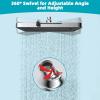 imageHibbent 5 Spray Modes Shower Head 13 High Pressure Rain Shower Head Large Rainfall Showerhead for Bathroom High Flow Waterfall Fixed Showerheads with Adjustable Swivel Ball Joint ChromeChrome