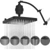 imageHibbent 5 Spray Modes Shower Head 13 High Pressure Rain Shower Head Large Rainfall Showerhead for Bathroom High Flow Waterfall Fixed Showerheads with Adjustable Swivel Ball Joint ChromeMatte Black