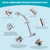 imageHibbent 5 Spray Modes Shower Head 13 High Pressure Rain Shower Head Large Rainfall Showerhead for Bathroom High Flow Waterfall Fixed Showerheads with Adjustable Swivel Ball Joint ChromeChrome