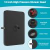 imageHibbent 5 Spray Modes Shower Head 13 High Pressure Rain Shower Head Large Rainfall Showerhead for Bathroom High Flow Waterfall Fixed Showerheads with Adjustable Swivel Ball Joint ChromeMatte Black