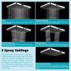 imageHibbent 5 Spray Modes Shower Head 13 High Pressure Rain Shower Head Large Rainfall Showerhead for Bathroom High Flow Waterfall Fixed Showerheads with Adjustable Swivel Ball Joint ChromeChrome