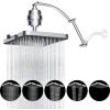 imageHibbent 5 Spray Modes Shower Head 13 High Pressure Rain Shower Head Large Rainfall Showerhead for Bathroom High Flow Waterfall Fixed Showerheads with Adjustable Swivel Ball Joint ChromeChrome