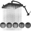 imageHibbent 5 Spray Modes Shower Head 13 High Pressure Rain Shower Head Large Rainfall Showerhead for Bathroom High Flow Waterfall Fixed Showerheads with Adjustable Swivel Ball Joint ChromeMatte Black