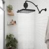 imageHibbent 5 Spray Modes Shower Head 13 High Pressure Rain Shower Head Large Rainfall Showerhead for Bathroom High Flow Waterfall Fixed Showerheads with Adjustable Swivel Ball Joint ChromeMatte Black