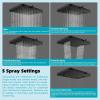 imageHibbent 5 Spray Modes Shower Head 13 High Pressure Rain Shower Head Large Rainfall Showerhead for Bathroom High Flow Waterfall Fixed Showerheads with Adjustable Swivel Ball Joint ChromeMatte Black