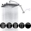 imageHibbent 5 Spray Modes Shower Head 13 High Pressure Rain Shower Head Large Rainfall Showerhead for Bathroom High Flow Waterfall Fixed Showerheads with Adjustable Swivel Ball Joint ChromeChrome