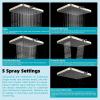 imageHibbent 5 Spray Modes Shower Head 13 High Pressure Rain Shower Head Large Rainfall Showerhead for Bathroom High Flow Waterfall Fixed Showerheads with Adjustable Swivel Ball Joint ChromeBrushed Nickel