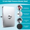 imageHibbent 5 Spray Modes Shower Head 13 High Pressure Rain Shower Head Large Rainfall Showerhead for Bathroom High Flow Waterfall Fixed Showerheads with Adjustable Swivel Ball Joint ChromeChrome