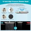 imageHibbent 5 Spray Modes Shower Head 13 High Pressure Rain Shower Head Large Rainfall Showerhead for Bathroom High Flow Waterfall Fixed Showerheads with Adjustable Swivel Ball Joint ChromeBrushed Nickel