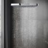 imageHibbent 5 Spray Modes Shower Head 13 High Pressure Rain Shower Head Large Rainfall Showerhead for Bathroom High Flow Waterfall Fixed Showerheads with Adjustable Swivel Ball Joint ChromeChrome