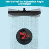 imageHibbent 5 Spray Modes Shower Head 13 High Pressure Rain Shower Head Large Rainfall Showerhead for Bathroom High Flow Waterfall Fixed Showerheads with Adjustable Swivel Ball Joint ChromeMatte Black