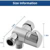imageHibbent All Metal Solid Brass Shower Arm 3Way Diverter Valve for Handheld and Fixed Showerhead Bathroom Universal G12 Shower Arm T adapter Replacement Part Chrome