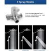 imageHibbent All Metal Solid Brass Shower Arm 3Way Diverter Valve for Handheld and Fixed Showerhead Bathroom Universal G12 Shower Arm T adapter Replacement Part Chrome