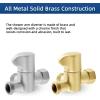 imageHibbent All Metal Solid Brass Shower Arm 3Way Diverter Valve for Handheld and Fixed Showerhead Bathroom Universal G12 Shower Arm T adapter Replacement Part Chrome