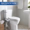 imageHibbent Bidet Attachment for Toilet Self Cleaning Dual Nozzle Hot ampamp Cold Water Spray NonElectric Mechanical Bidet Toilet Seat for Rear or Female Washing Sanitizing Adjustable Water Pressure WhiteBlue