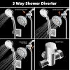 imageHibbent Dog Sprayer Attachment Set for Pet Bathing and Dog Washing with 119 Inch Hose Brass Shower Arm Diverter Valve Handheld Shower Head Bathroom Hose Sprayer Head Kit