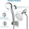 imageHibbent Dog Sprayer Attachment Set for Pet Bathing and Dog Washing with 119 Inch Hose Brass Shower Arm Diverter Valve Handheld Shower Head Bathroom Hose Sprayer Head Kit