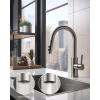 imageHibbent Metal Pull Down Kitchen Faucet Head Replacement with 15 Adapters Sink Spray Head 2 Function Spray Nozzle Compatible with Moen American Standard Delta Kohler Faucets Brushed NickelBrushed Nickel