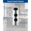 imageHibbent Metal Pull Down Kitchen Faucet Head Replacement with 15 Adapters Sink Spray Head 2 Function Spray Nozzle Compatible with Moen American Standard Delta Kohler Faucets Brushed NickelSilver