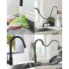 imageHibbent Metal Pull Down Kitchen Faucet Head Replacement with 15 Adapters Sink Spray Head 2 Function Spray Nozzle Compatible with Moen American Standard Delta Kohler Faucets Brushed NickelMatte Black Finished
