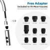 imageHibbent Metal Pull Down Kitchen Faucet Head Replacement with 15 Adapters Sink Spray Head 2 Function Spray Nozzle Compatible with Moen American Standard Delta Kohler Faucets Brushed NickelChrome
