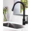 imageHibbent Metal Pull Down Kitchen Faucet Head Replacement with 15 Adapters Sink Spray Head 2 Function Spray Nozzle Compatible with Moen American Standard Delta Kohler Faucets Brushed NickelMatte Black Finished