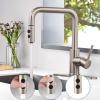 imageHibbent Metal Pull Down Kitchen Faucet Head Replacement with 15 Adapters Sink Spray Head 2 Function Spray Nozzle Compatible with Moen American Standard Delta Kohler Faucets Brushed NickelBrushed Nickel Finished