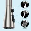 imageHibbent Metal Pull Down Spray Head for Kitchen Faucet Kitchen Sink Spray Nozzle with 15 Adapters Faucet Head Replacement Compatible with Moen American Standard Delta Kohler Faucet Brushed NickelBrushed Nickel